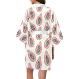 papaya pattern Women's Short Kimono Robe