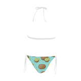 Kiwi blue background Sexy Bikinis Two-Piece Swimsuits