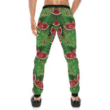 Watermelons tropical palm leaves pattern backgroun Unisex Casual Sweatpants