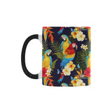 Colorful parrot flower pattern Morphing Mug Heat Changing Mug