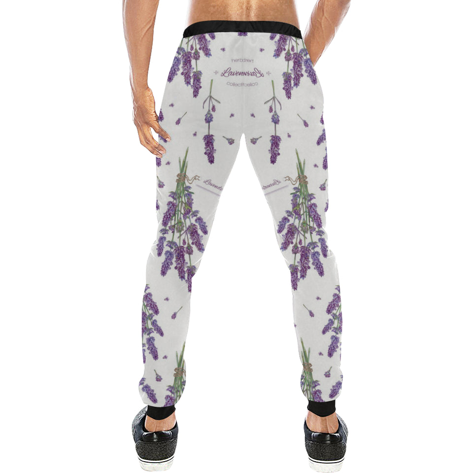 lavender flower design pattern Unisex Casual Sweatpants