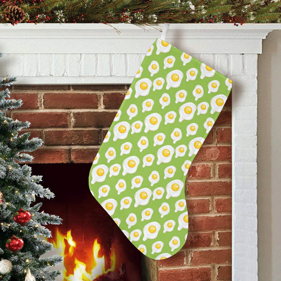 Fried Eggs Pattern Print Design 01 Christmas Stocking