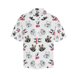 French bulldog cup paw pattern Men's All Over Print Hawaiian Shirt