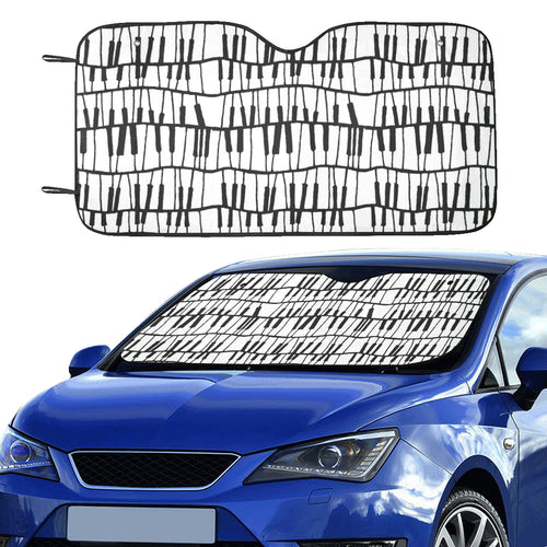 Piano Pattern Print Design 03 Car Sun Shade