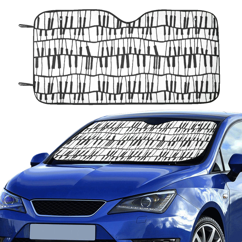 Piano Pattern Print Design 03 Car Sun Shade