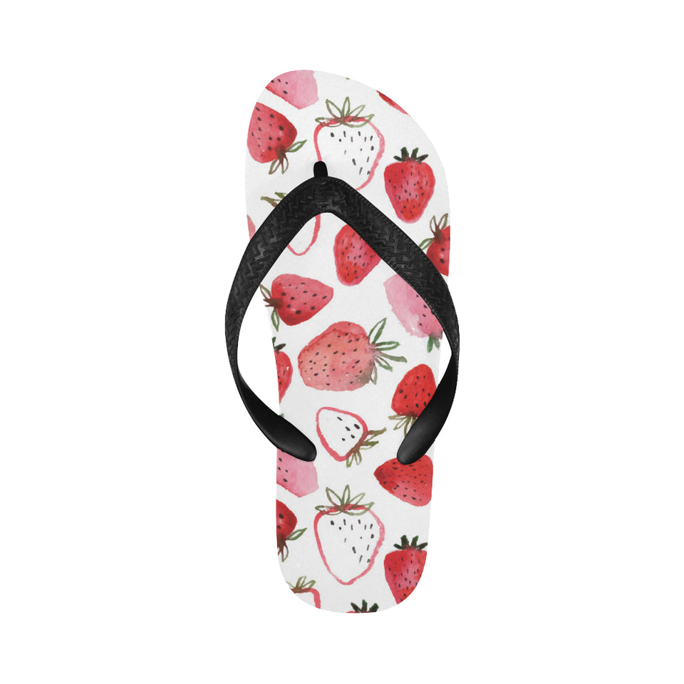 watercolor hand drawn beautiful strawberry pattern Unisex Flip Flops