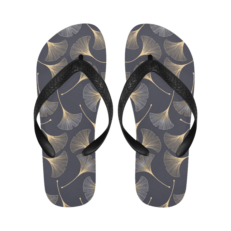 Gold ginkgo leaves Unisex Flip Flops