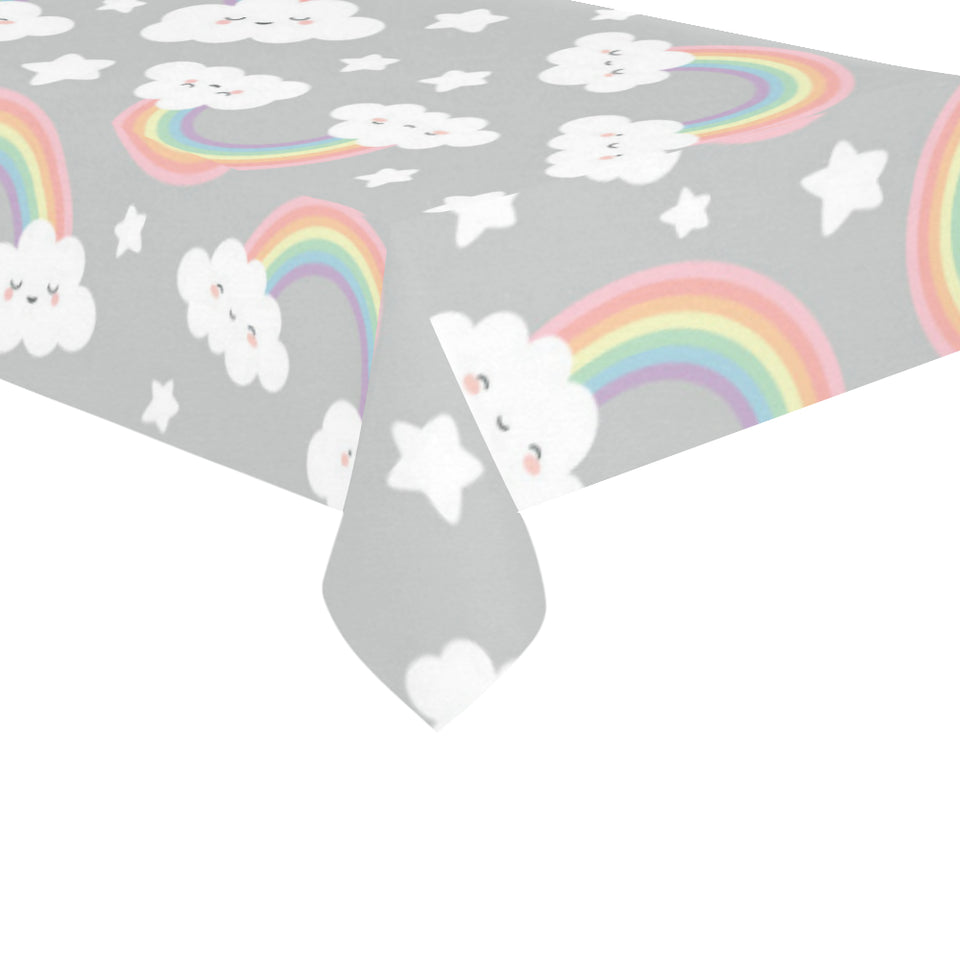 Cute rainbow clound star pattern Tablecloth