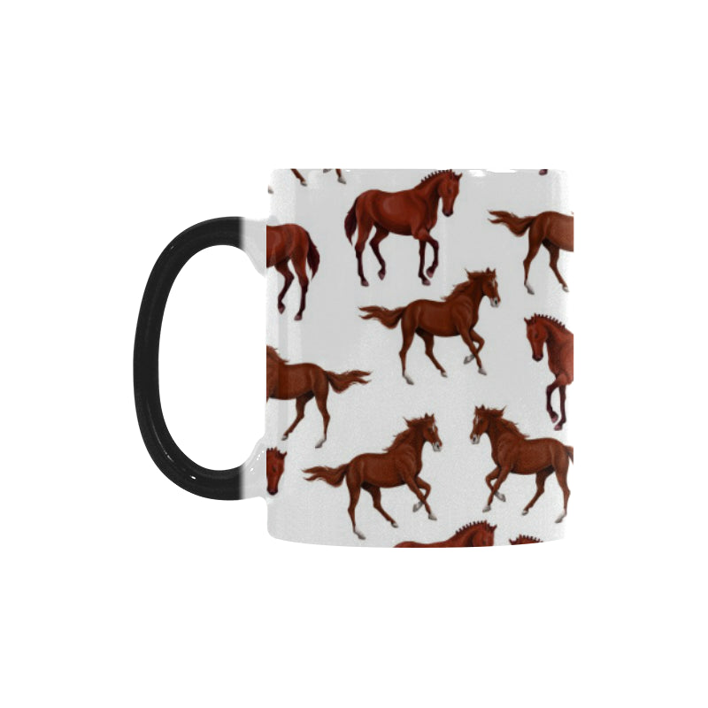 Horses running pattern background Morphing Mug Heat Changing Mug