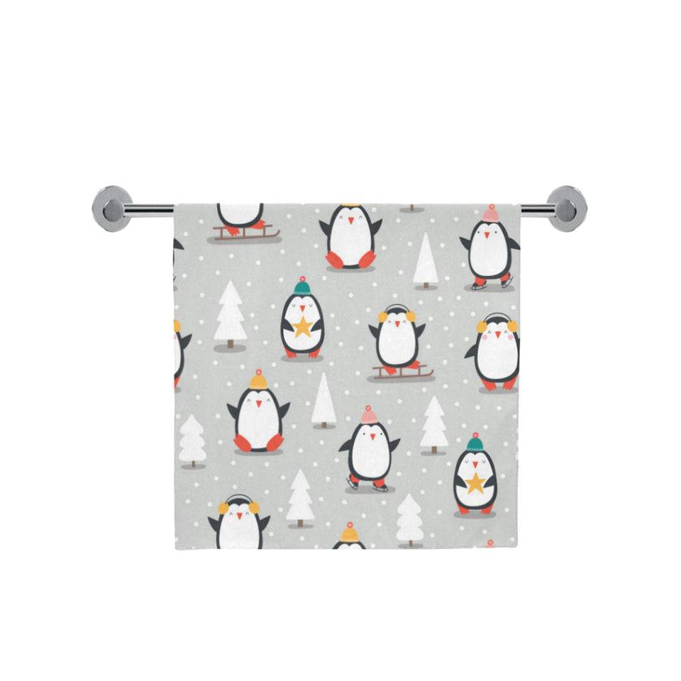 Cute Penguin christmas pattern Bath Towel