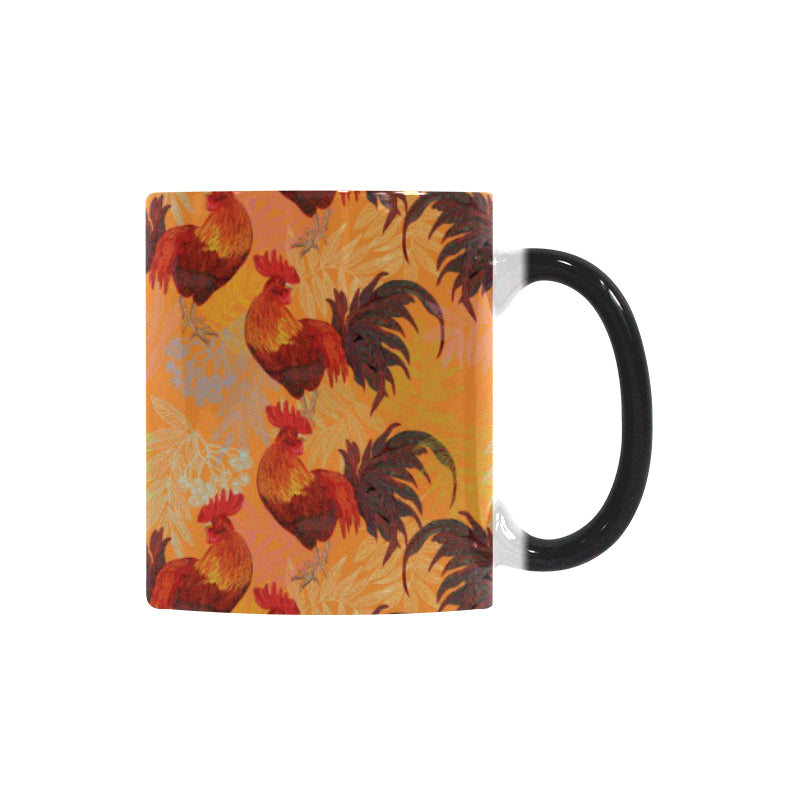 red rooster chicken cock pattern Morphing Mug Heat Changing Mug