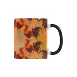 red rooster chicken cock pattern Morphing Mug Heat Changing Mug