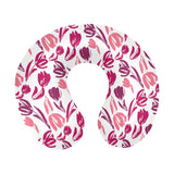 pink sketch tulip pattern U-Shaped Travel Neck Pillow