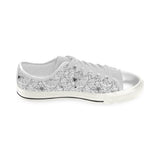 Spider web cobweb pattern Women's Low Top Canvas Shoes White