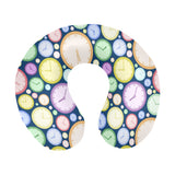 Colorful clock background U-Shaped Travel Neck Pillow