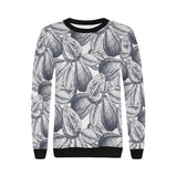 Guava tropical hand drawn pattern Women's Crew Neck Sweatshirt