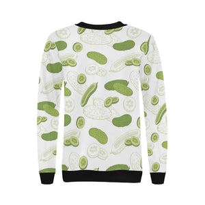 Cucumber sketch pattern Women's Crew Neck Sweatshirt