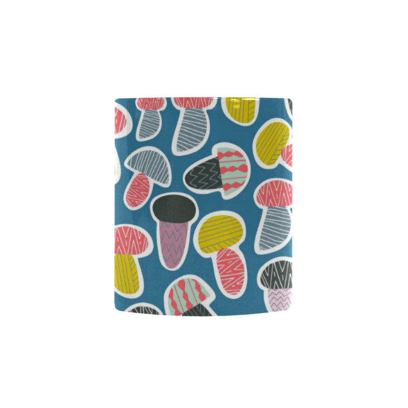 Colorful mushroom design pattern Morphing Mug Heat Changing Mug