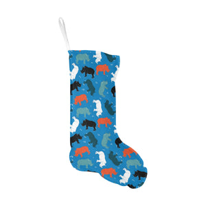 Colorful rhino pattern Christmas Stocking