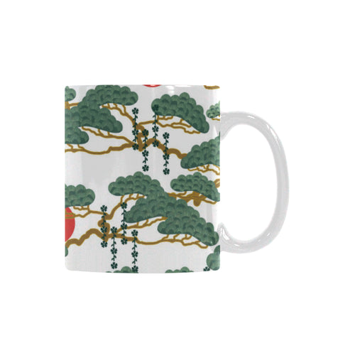 Bonsai red sun japanese pattern Classical White Mug (Fulfilled In US)