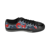 Fancy Carps hand drawn japanese art Men's Low Top Canvas Shoes Black