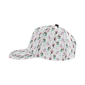 cute mermaid dolphin fish starfish pattern All Over Print Snapback Cap