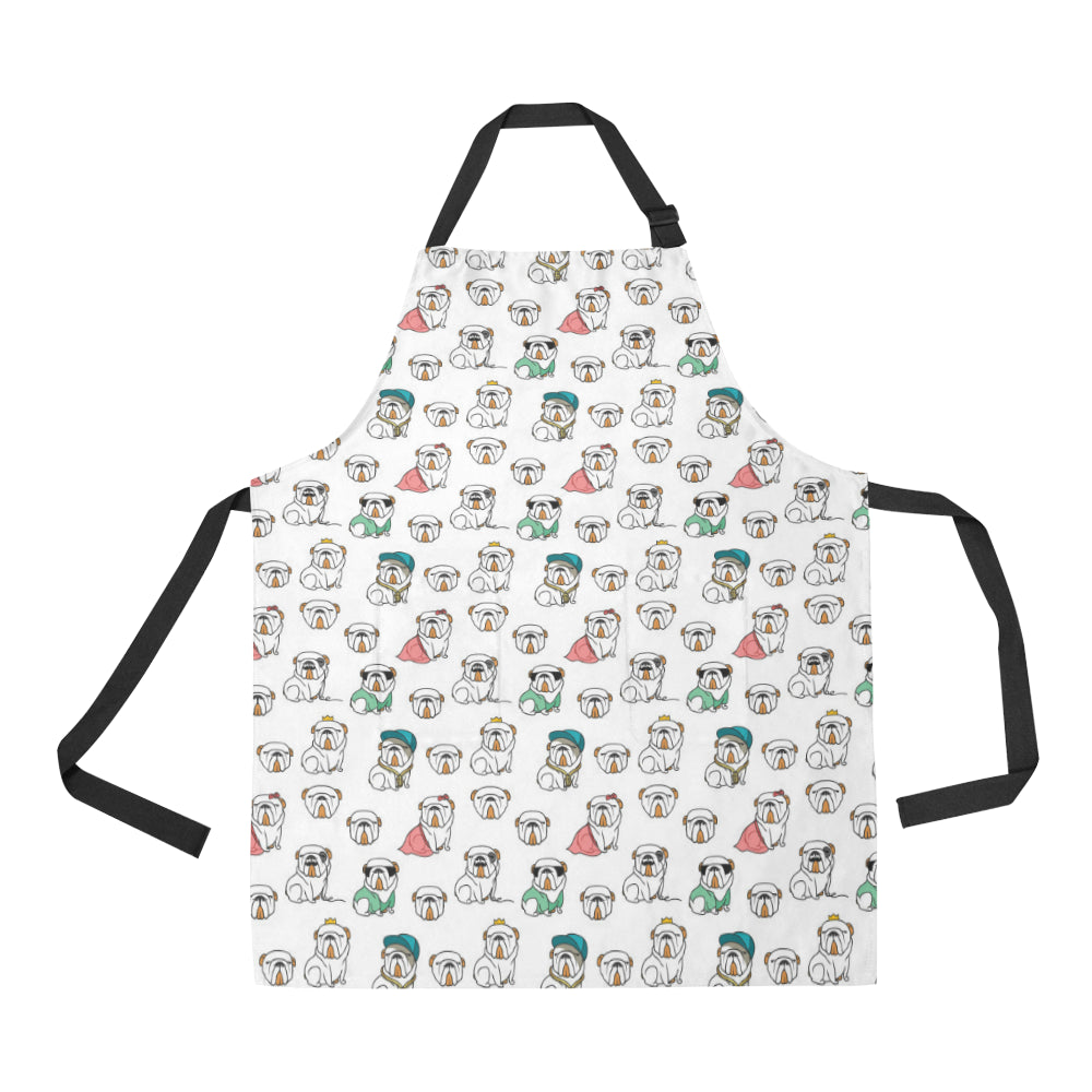 English Bulldog Pattern Print Design 03 All Over Print Adjustable Apron