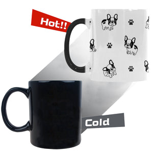 Cute french bulldog paw pattern Morphing Mug Heat Changing Mug