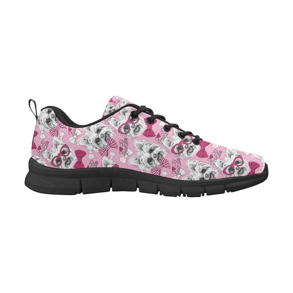 Yorkshire Terrier Pattern Print Design 03 Men's Breathable Sneakers ( Model 055)