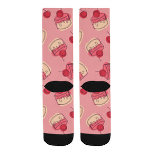 Cake cherry pattern Crew Socks