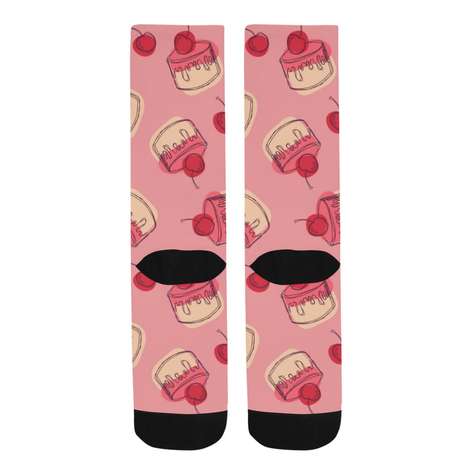 Cake cherry pattern Crew Socks