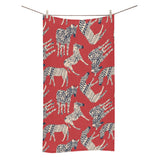 Zebra abstract red background Bath Towel