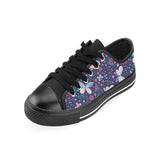 Colorful butterfly flower pattern.eps Men's Low Top Canvas Shoes Black