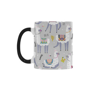 Cute Llama Alpaca pattern Morphing Mug Heat Changing Mug