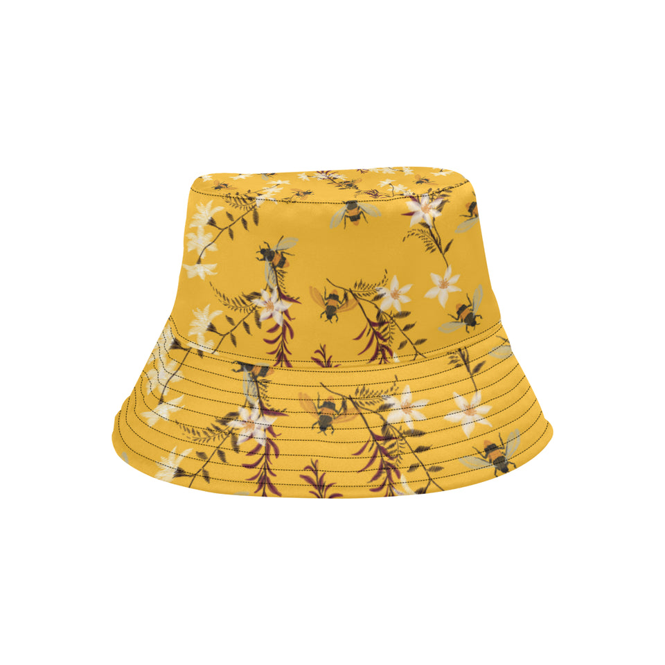 Bee flower pattern Unisex Bucket Hat