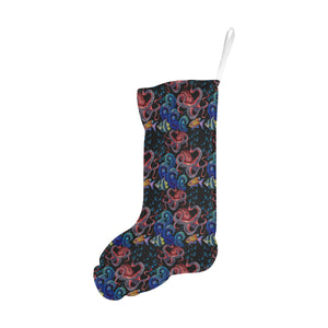Octopus sea wave tropical fishe pattern Christmas Stocking