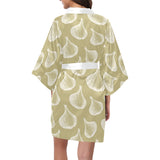 Garlic design pattern Women's Short Kimono Robe