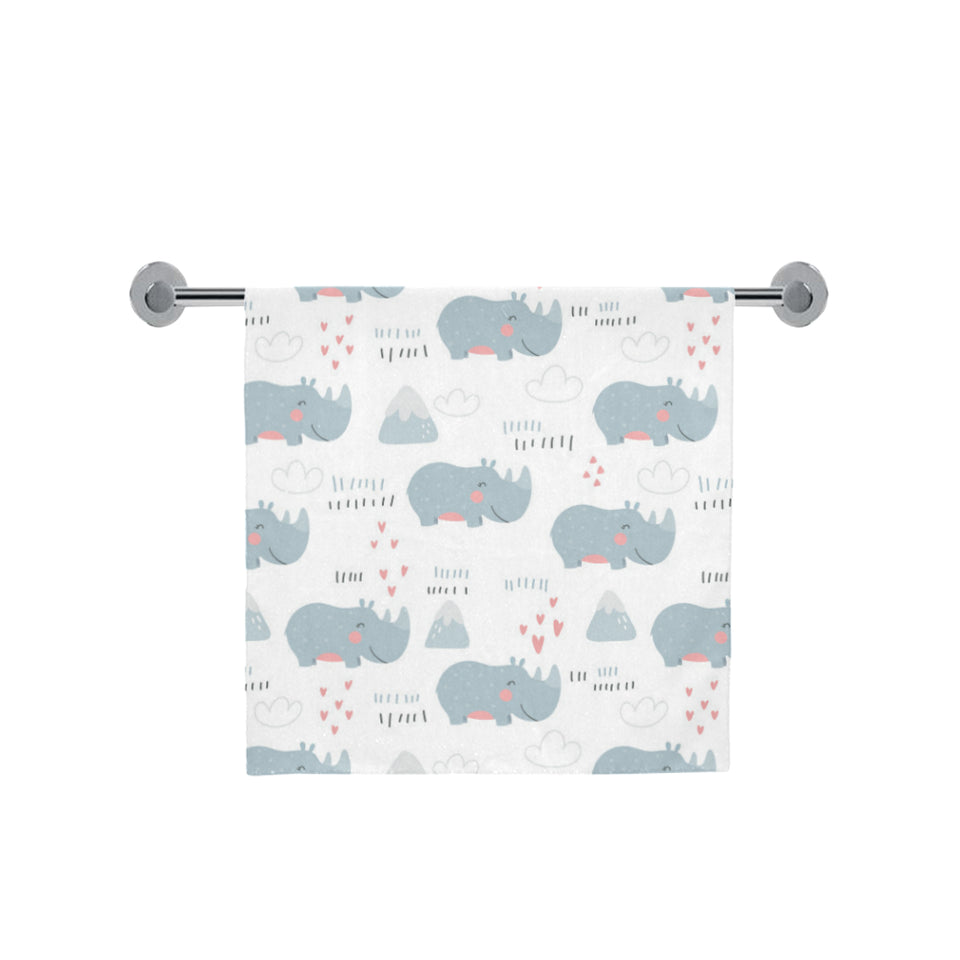 cute rhino heart pattern Bath Towel