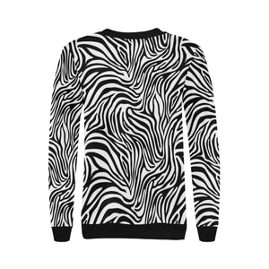 Zebra skin pattern Women's Crew Neck Sweatshirt