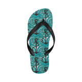 Anchor nautical green background Unisex Flip Flops