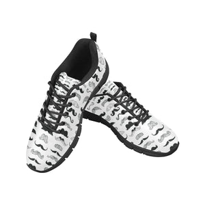 Mustache Beard Pattern Print Design 04 Men's Breathable Sneakers ( Model 055)