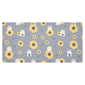 Cute hamster sunflower pattern background Tablecloth