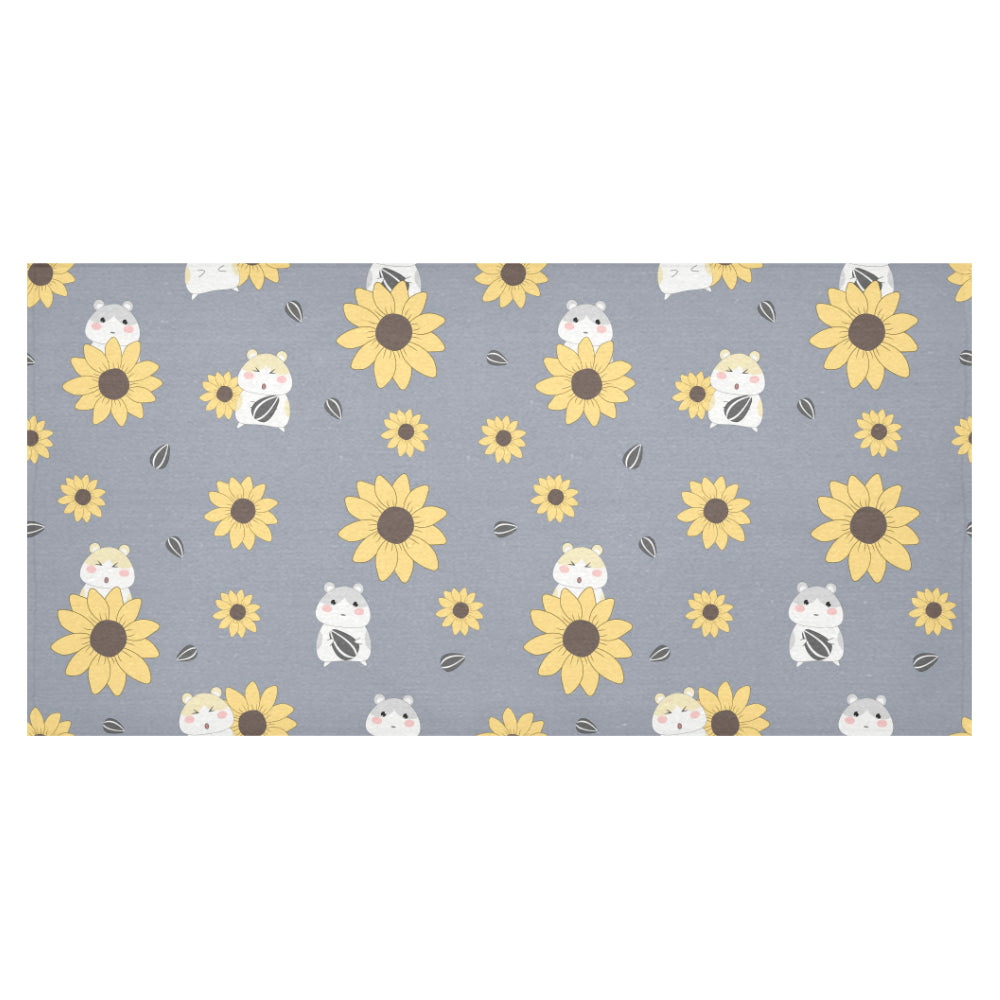 Cute hamster sunflower pattern background Tablecloth