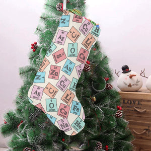 Chemistry Periodic Table Pattern Print Design 02 Christmas Stocking