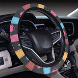 Skate Board Pattern Print Design 02 Car Steering Wheel Cover
