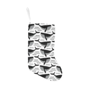 Black whale pattern Christmas Stocking