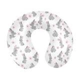 Watercolor cute rabbit pattern U-Shaped Travel Neck Pillow