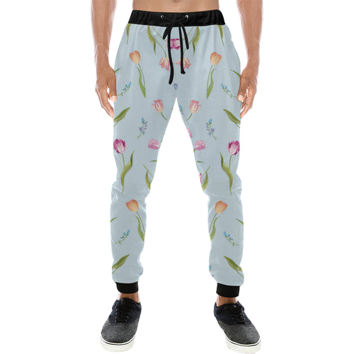 Watercolor Tulips pattern Unisex Casual Sweatpants
