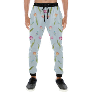 Watercolor Tulips pattern Unisex Casual Sweatpants