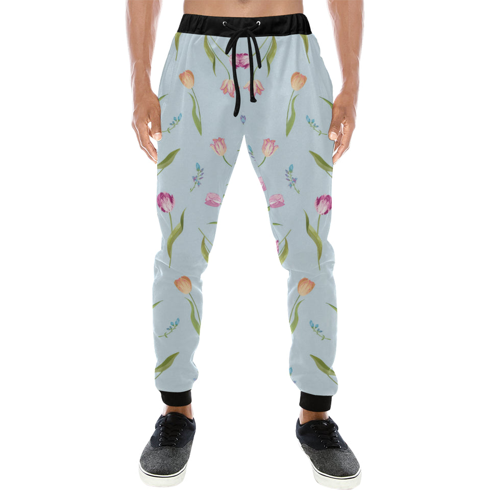 Watercolor Tulips pattern Unisex Casual Sweatpants